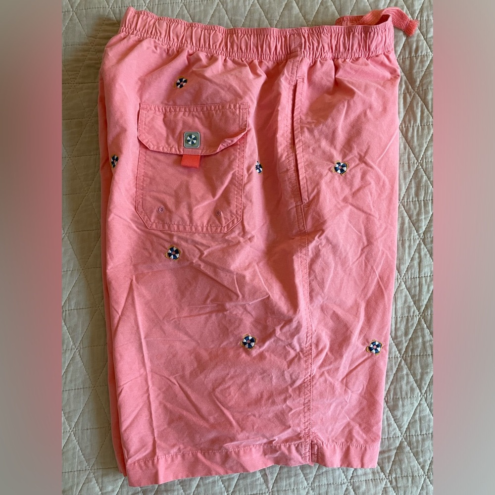CASTAWAY‎ NANTUCKET Life Preserver Print Swim Trunks in Pink (Multi) Size XL